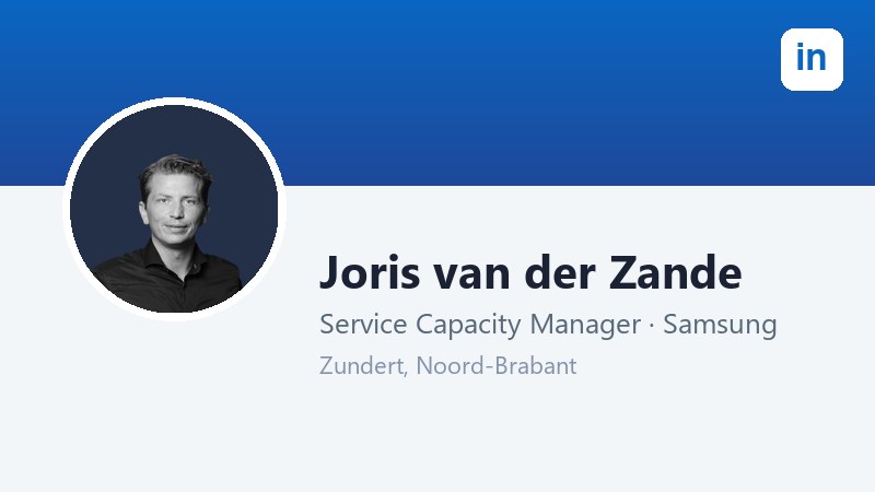 Voorbeeld van het LinkedIn-profiel van Joris